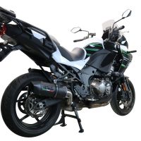 Exhaust compatible with Kawasaki Versys 1000 2021-2024, Furore Evo4 Nero, Slip-on exhaust including removable db killer and link pipe, EPA-compliant 
