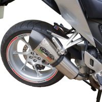 Exhaust compatible with Honda VFR1200F I.E. 2010-2016, Gpe Ann. titanium, Slip-on exhaust including removable db killer and link pipe 