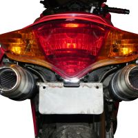 Exhaust compatible with Honda VFR800 V-Tec 2002-2013, Deeptone Inox, Dual slip-on including removable db killers and link pipes 
