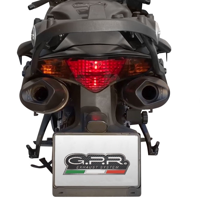 Exhaust compatible with Honda VFR800 V-Tec 2002-2013, Furore Nero, Dual slip-on including removable db killers and link pipes 