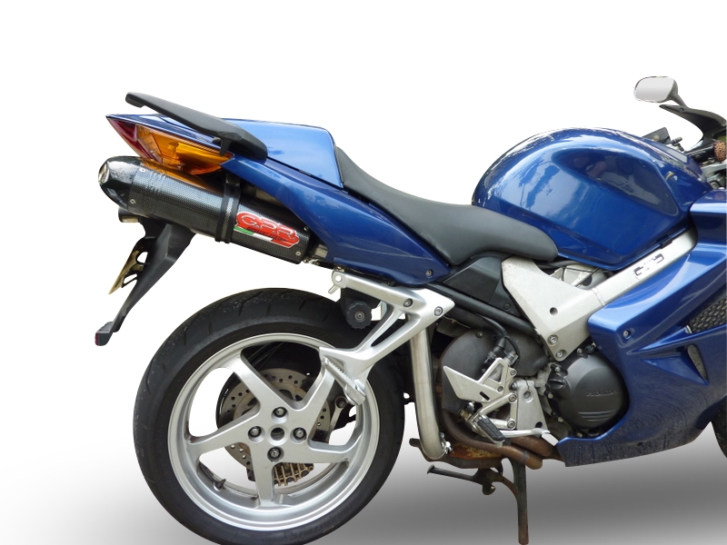 Exhaust compatible with Honda VFR800 V-Tec 2002-2013, Gpe Ann. Poppy, Dual slip-on including removable db killers and link pipes 