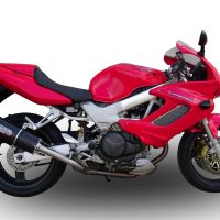 Exhaust compatible with Honda VTR1000F Firestorm 1997-2007, Furore Nero, Dual slip-on including removable db killers and link pipes 