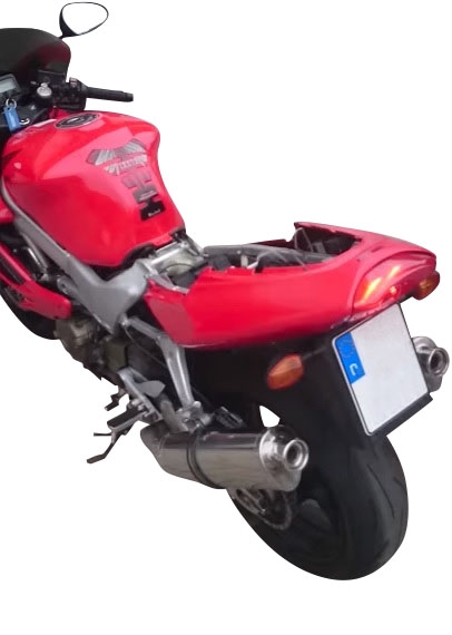 Exhaust compatible with Honda VTR1000F Firestorm 1997-2007, Trioval, Dual slip-on including removable db killers and link pipes 