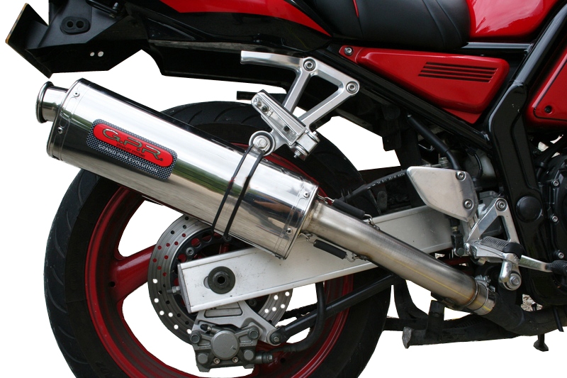 Exhaust compatible with Yamaha Fzs 600 Fazer 1998-2003, Trioval, Slip-on exhaust including removable db killer and link pipe 
