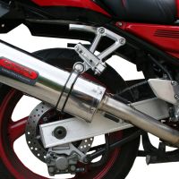 Exhaust compatible with Yamaha Fzs 600 Fazer 1998-2003, Trioval, Slip-on exhaust including removable db killer and link pipe 