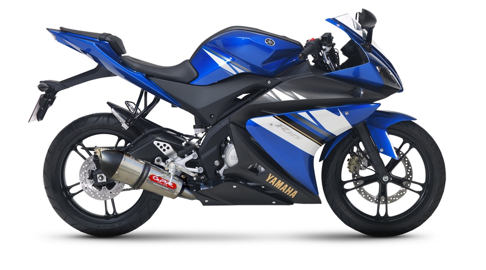 Exhaust compatible with Yamaha YZF 125 R 2008-2013, Gpe Ann. titanium, Full system exhaust, including removable db killer 