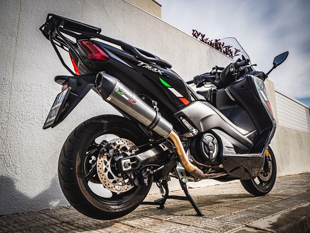 Exhaust compatible with Yamaha T-Max 560 2020-2021, Gpe Ann. Poppy, Full system exhaust, including removable db killer 