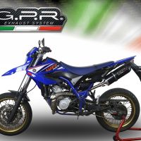 Exhaust compatible with Yamaha WR125X 2009-2014, Furore Nero, Slip-on exhaust including removable db killer and link pipe 