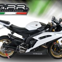 Exhaust compatible with Yamaha Yzf R6 2006-2020, Furore Nero, Slip-on exhaust including removable db killer and link pipe 