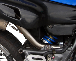 Exhaust compatible with Yamaha Xt 600 - E - K 1985-2002, Trioval, Slip-on exhaust including removable db killer and link pipe, EPA-compliant 