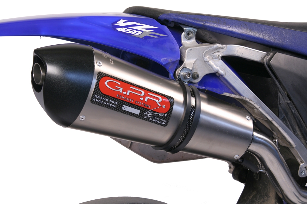 Exhaust compatible with Yamaha YZ 450F 2007-2009, Gpe Ann. titanium, Slip-on exhaust including removable db killer and link pipe 