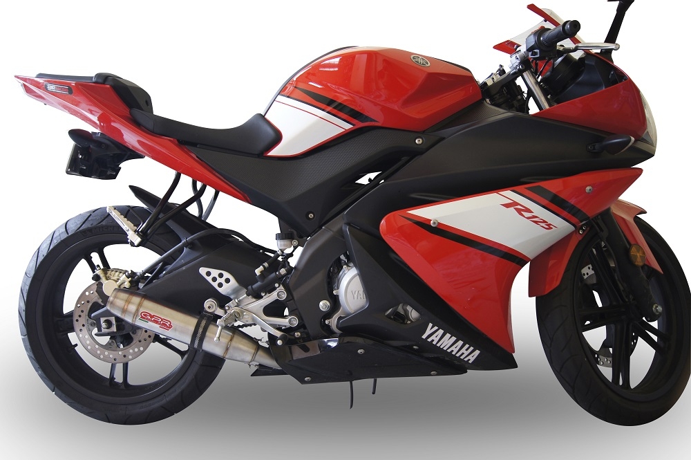 Exhaust compatible with Yamaha YZF 125 R 2008-2013, Deeptone Inox, Full system exhaust, including removable db killer 