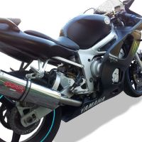 Exhaust compatible with Yamaha Yzf R6 1999-2002, Trioval, Slip-on exhaust including removable db killer and link pipe, EPA-compliant 