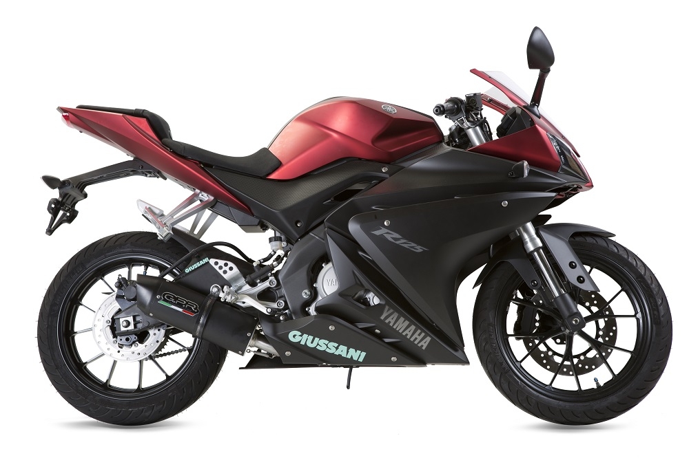 Exhaust compatible with Yamaha YZF 125 R 2017-2018, Furore Evo4 Nero, Full system exhaust, including removable db killer 