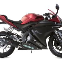 Exhaust compatible with Yamaha YZF 125 R 2017-2018, Furore Evo4 Nero, Full system exhaust, including removable db killer 