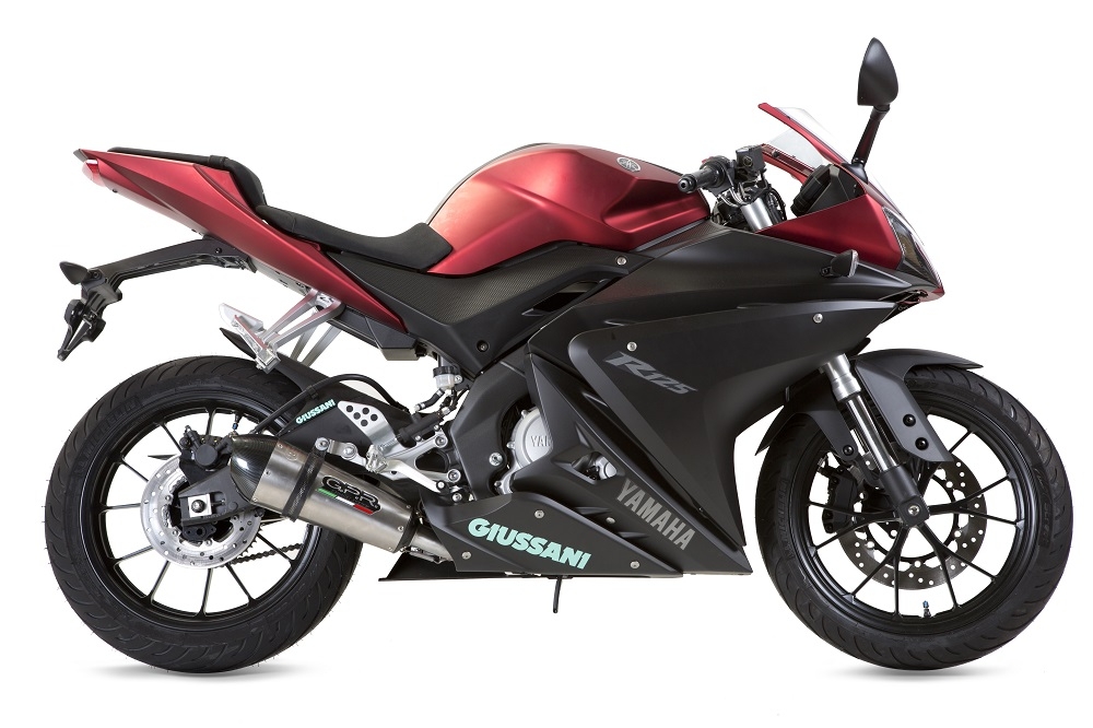Exhaust compatible with Yamaha YZF 125 R 2017-2018, Gpe Ann. titanium, Full system exhaust, including removable db killer 