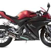 Exhaust compatible with Yamaha YZF 125 R 2017-2018, Gpe Ann. titanium, Full system exhaust, including removable db killer 