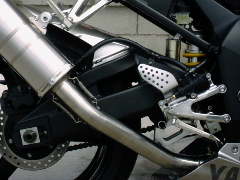 Exhaust compatible with Yamaha YZF 1000 R1 2002-2003, Trioval, Slip-on exhaust including removable db killer and link pipe 