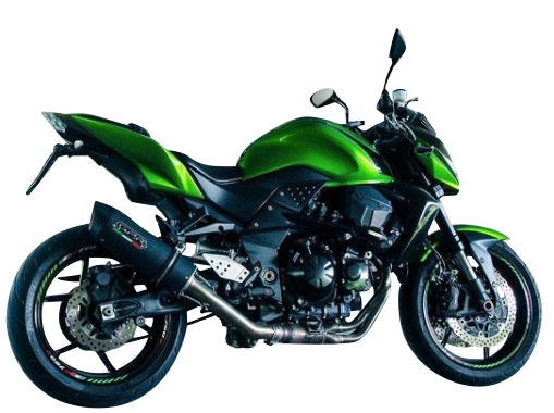 Exhaust compatible with Kawasaki Z-750 S 2004-2006, Furore Nero, Slip-on exhaust including removable db killer and link pipe 