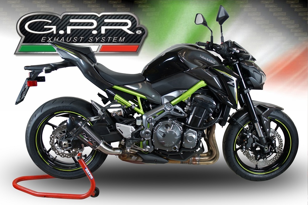 Exhaust compatible with Kawasaki Z-900 2017-2024, GP Evo4 Poppy, Slip-on exhaust including removable db killer and link pipe 