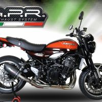 Exhaust compatible with Kawasaki Z900RS 2021-2024, Furore Evo4 Nero, Slip-on exhaust including removable db killer and link pipe, EPA-compliant 