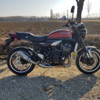 Exhaust compatible with Kawasaki Z900RS 2018-2020, M3 Titanium Natural, Slip-on exhaust including removable db killer and link pipe, EPA-compliant 