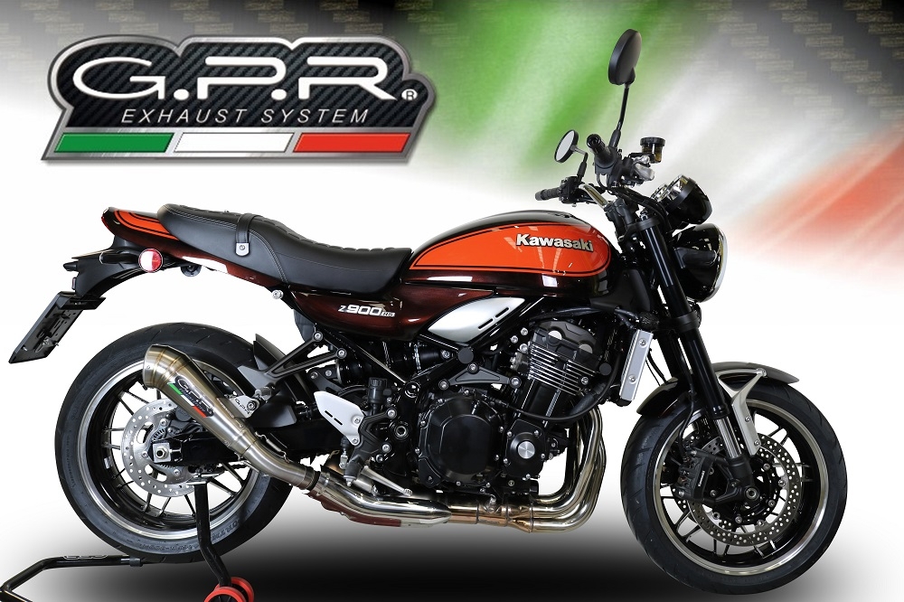 Exhaust compatible with Kawasaki Z900RS 2018-2020, Powercone Evo, Slip-on exhaust including removable db killer and link pipe, EPA-compliant 