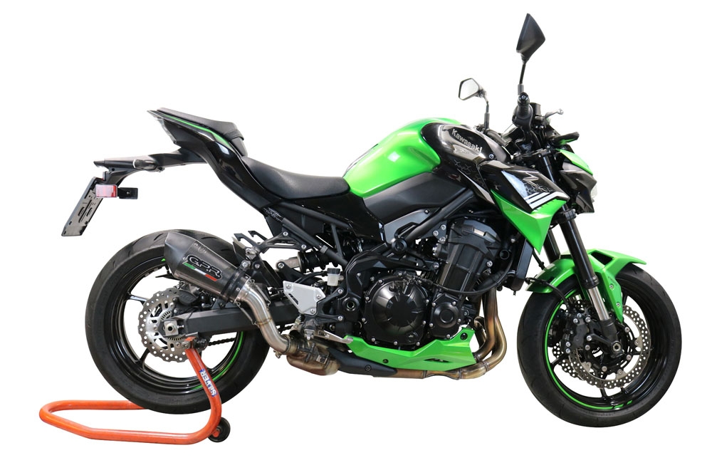 Exhaust compatible with Kawasaki Z-900E 2017-2020, Gpe Ann. Poppy, Slip-on exhaust including removable db killer and link pipe 