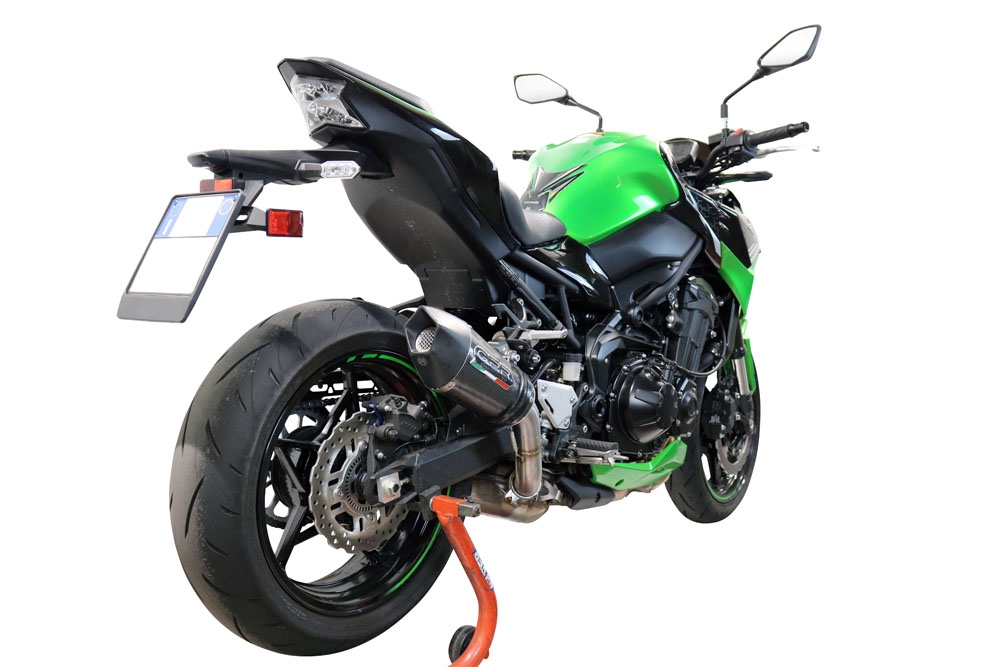 Exhaust compatible with Kawasaki Z-900E 2017-2020, Gpe Ann. Poppy, Slip-on exhaust including removable db killer and link pipe 