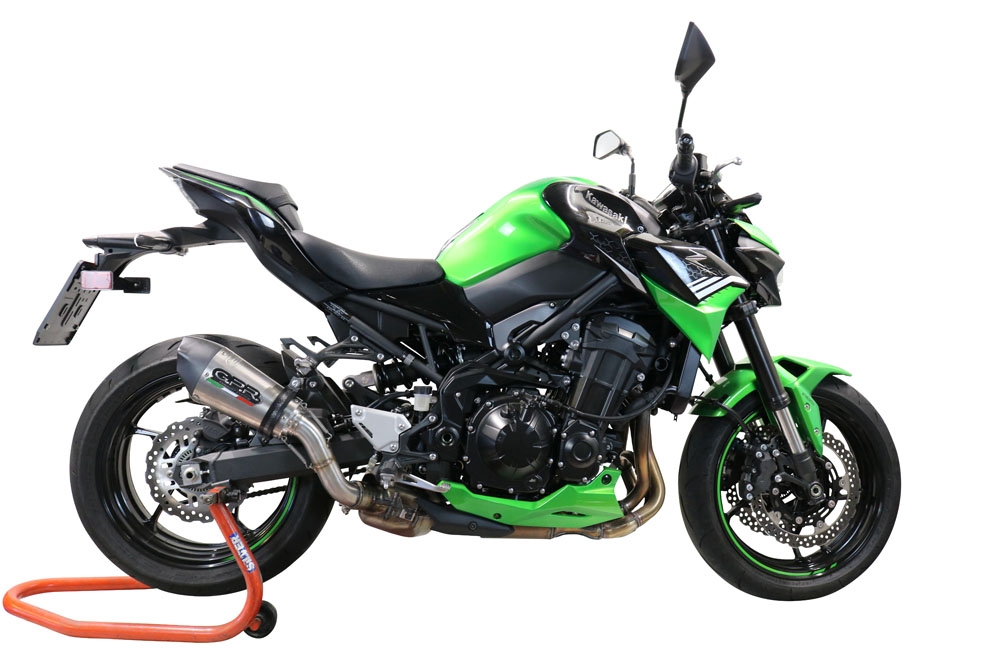 Exhaust compatible with Kawasaki Z-900E 2017-2020, Gpe Ann. titanium, Slip-on exhaust including removable db killer and link pipe 