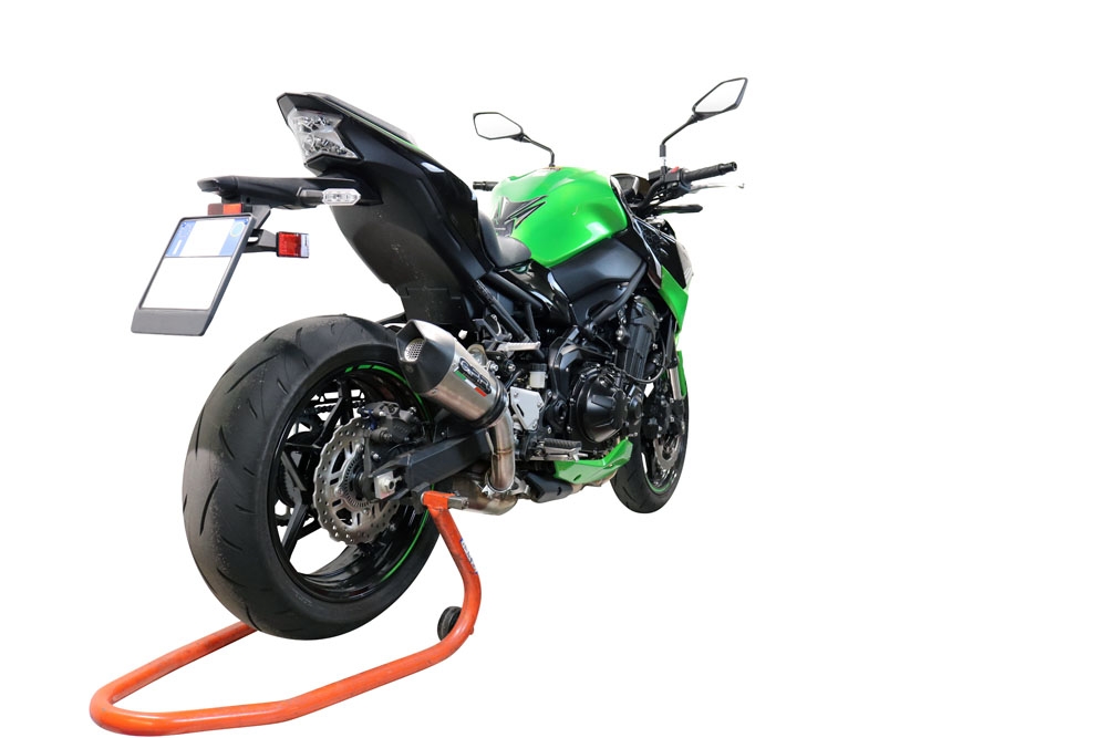 Exhaust compatible with Kawasaki Z-900E 2017-2020, Gpe Ann. titanium, Slip-on exhaust including removable db killer and link pipe 