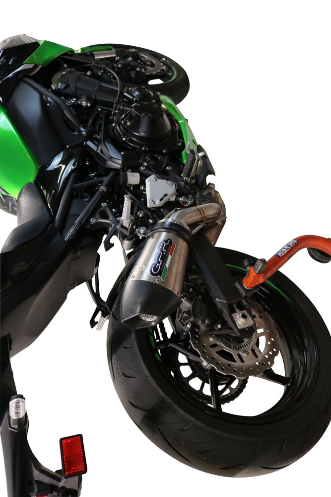 Exhaust compatible with Kawasaki Z-900E 2017-2020, Gpe Ann. titanium, Slip-on exhaust including removable db killer and link pipe 