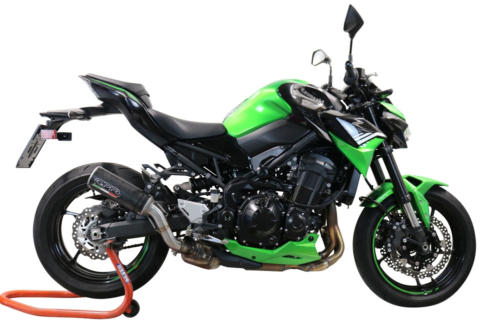 GPR exhaust compatible with  Kawasaki Z-900  2021-2024, M3 Black Titanium, Slip-on exhaust including removable db killer and link pipe, EPA-compliant 