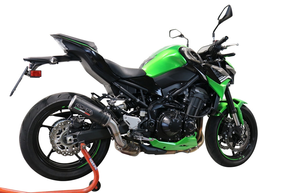 GPR exhaust compatible with  Kawasaki Z-900  2021-2024, M3 Black Titanium, Slip-on exhaust including removable db killer and link pipe, EPA-compliant 