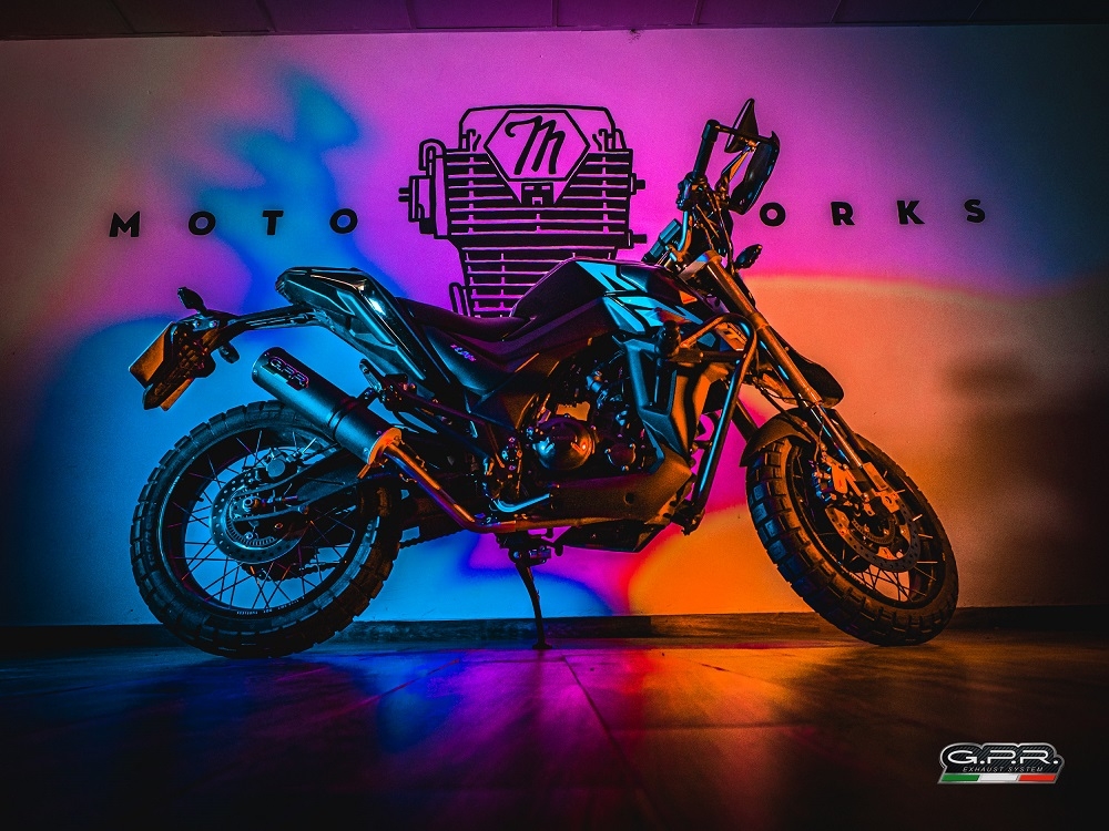 GPR exhaust compatible with  Zontes Zt 125 G1 - U - U1 - Z2 2020-2024, M3 Black Titanium, Full system exhaust including removable db killer and catalyst, EPA-compliant 
