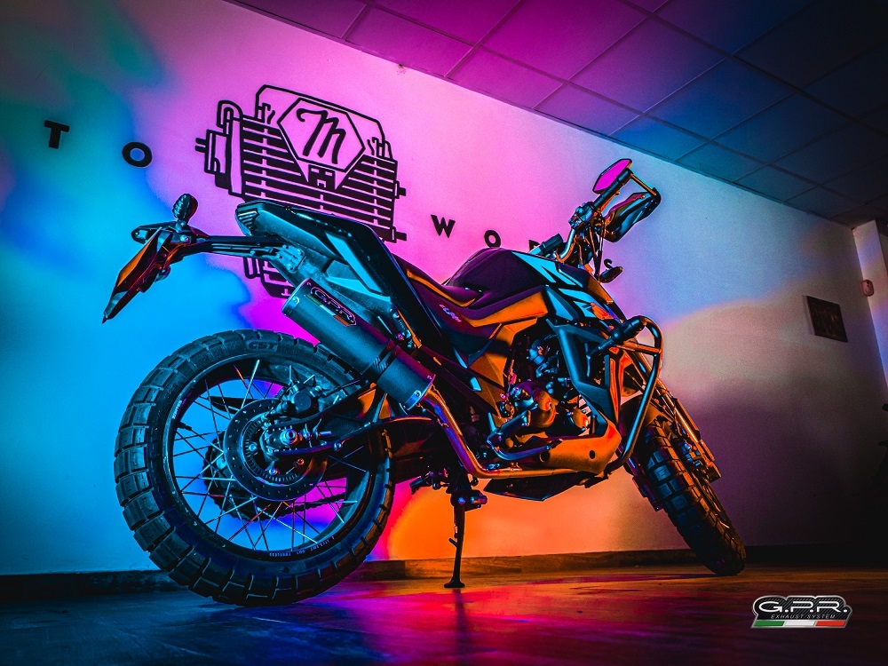 GPR exhaust compatible with  Zontes Zt 125 G1 - U - U1 - Z2 2020-2024, M3 Black Titanium, Full system exhaust including removable db killer and catalyst, EPA-compliant 