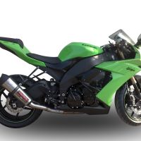 Exhaust compatible with Kawasaki ZX-10R 2008-2009, Gpe Ann. titanium, Slip-on exhaust including removable db killer and link pipe 