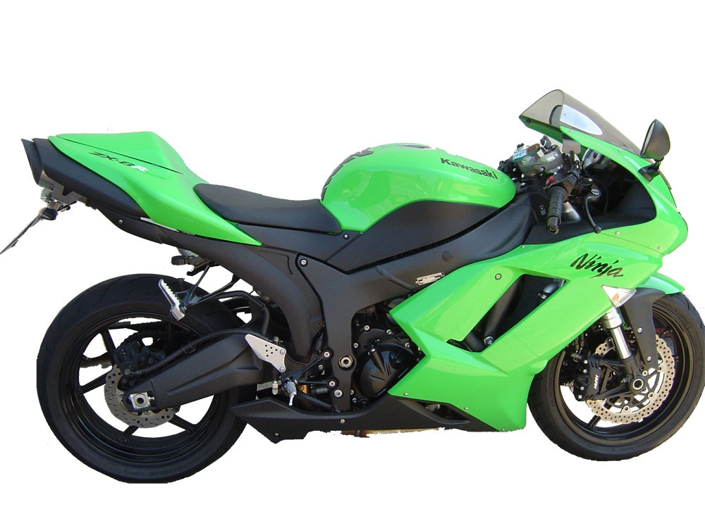 Exhaust compatible with Kawasaki ZX6R 2007-2008, Tiburon Titanium, Slip-on exhaust including removable db killer and link pipe, EPA-compliant 