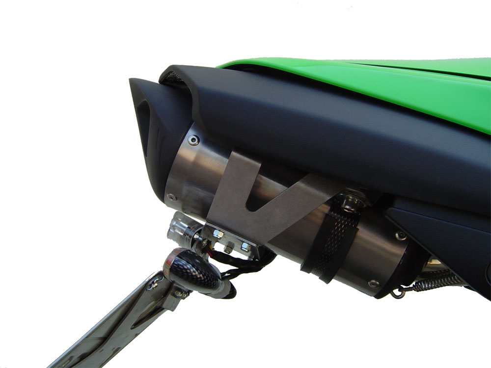 Exhaust compatible with Kawasaki ZX6R 2007-2008, Tiburon Titanium, Slip-on exhaust including removable db killer and link pipe, EPA-compliant 