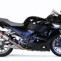 Exhaust compatible with Kawasaki ZX-14R 2006-2007, Gpe Ann. titanium, Dual slip-on including removable db killers and link pipes 