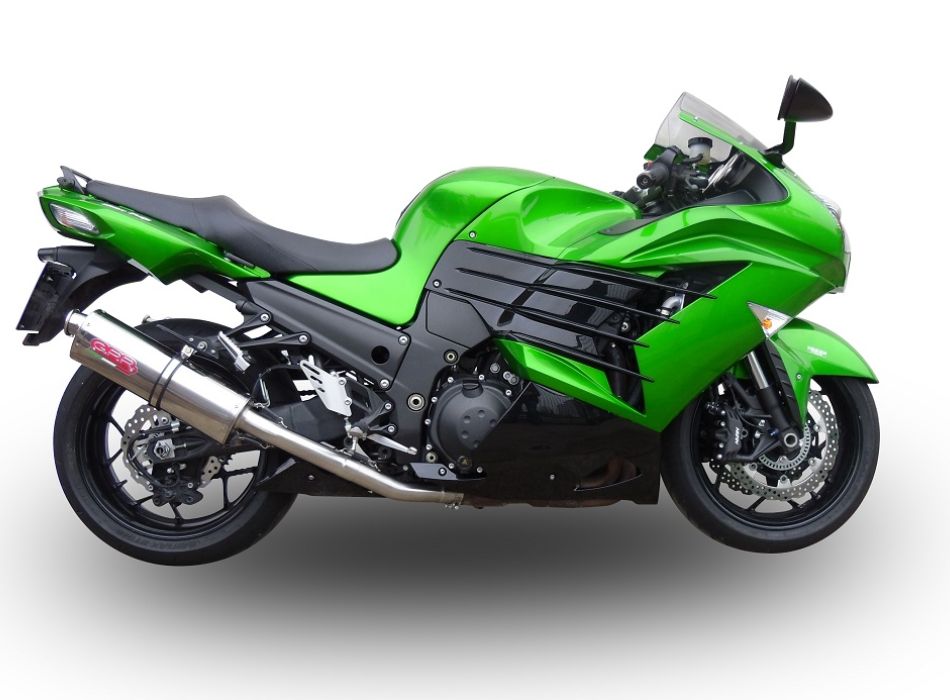 新しい Exhaust compatible with Kawasaki ZX-14R 2017-2022, Trioval バッグ