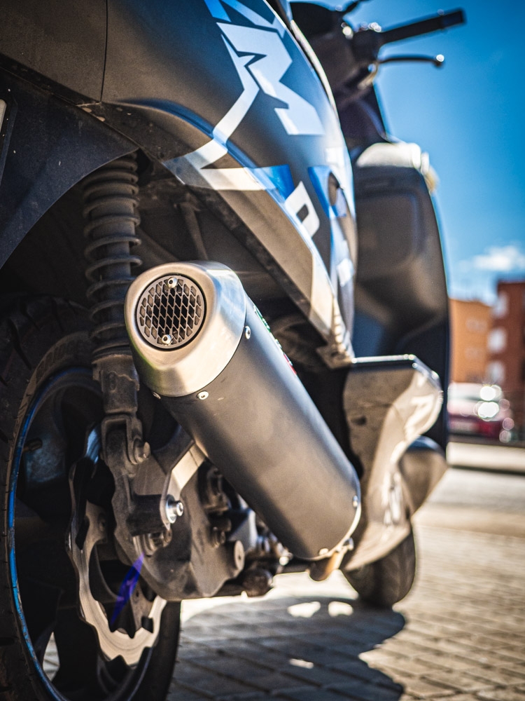 GPR exhaust compatible with  Honda SH350 I.E. 2021-2023, Evo4 Road, Slip-on exhaust including removable db killer, link pipe and catalyst,  EPA-compliant 