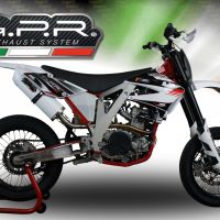Exhaust compatible with Ajp PR5 2015-2018, Albus Ceramic, Slip-on exhaust including removable db killer and link pipe 