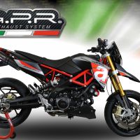 Exhaust compatible with Aprilia Dorsoduro 900 2017-2020, Furore Evo4 Nero, Dual slip-on including removable db killers and link pipes, EPA-compliant 