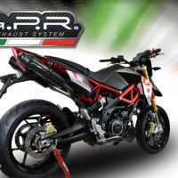 Exhaust compatible with Aprilia Dorsoduro 900 2017-2020, Furore Evo4 Nero, Dual slip-on including removable db killers and link pipes, EPA-compliant 