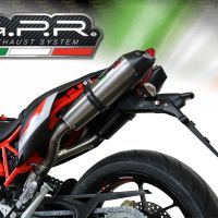 Exhaust compatible with Aprilia Shiver 750 Gt 2007-2016, Gpe Ann. titanium, Dual slip-on including removable db killers and link pipes 