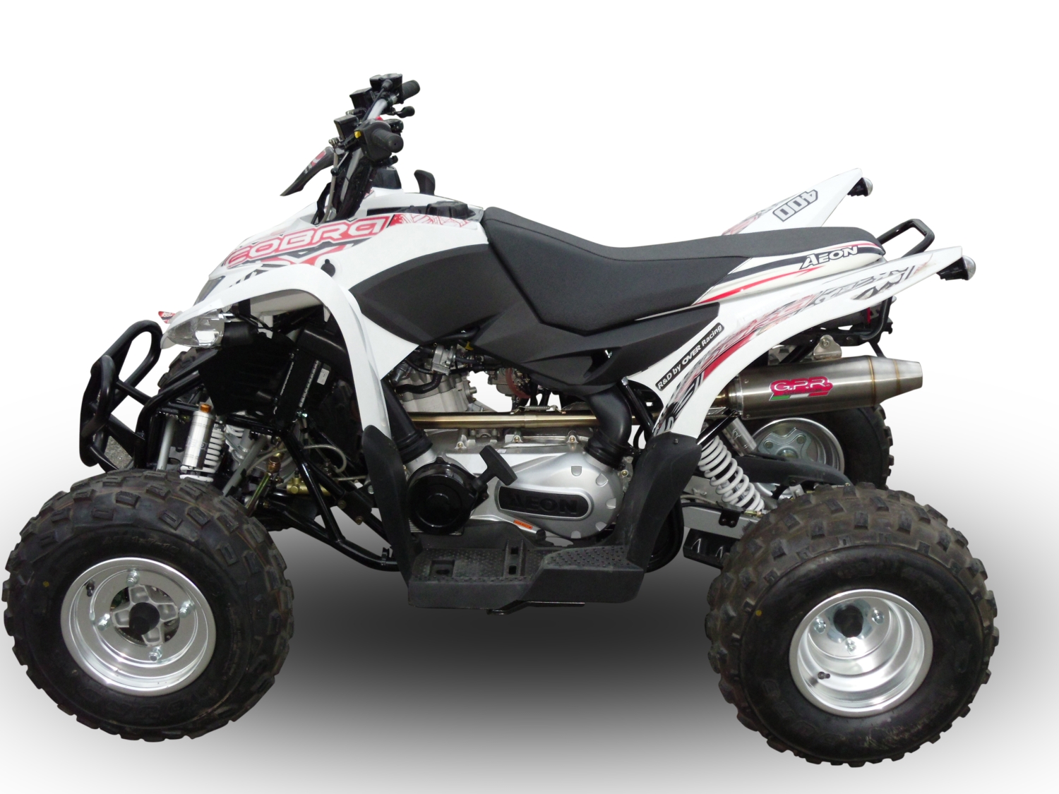 Exhaust compatible with Aeon Cobra 400 2017-2020, Deeptone Atv, Full system exhaust, including removable db killer 
