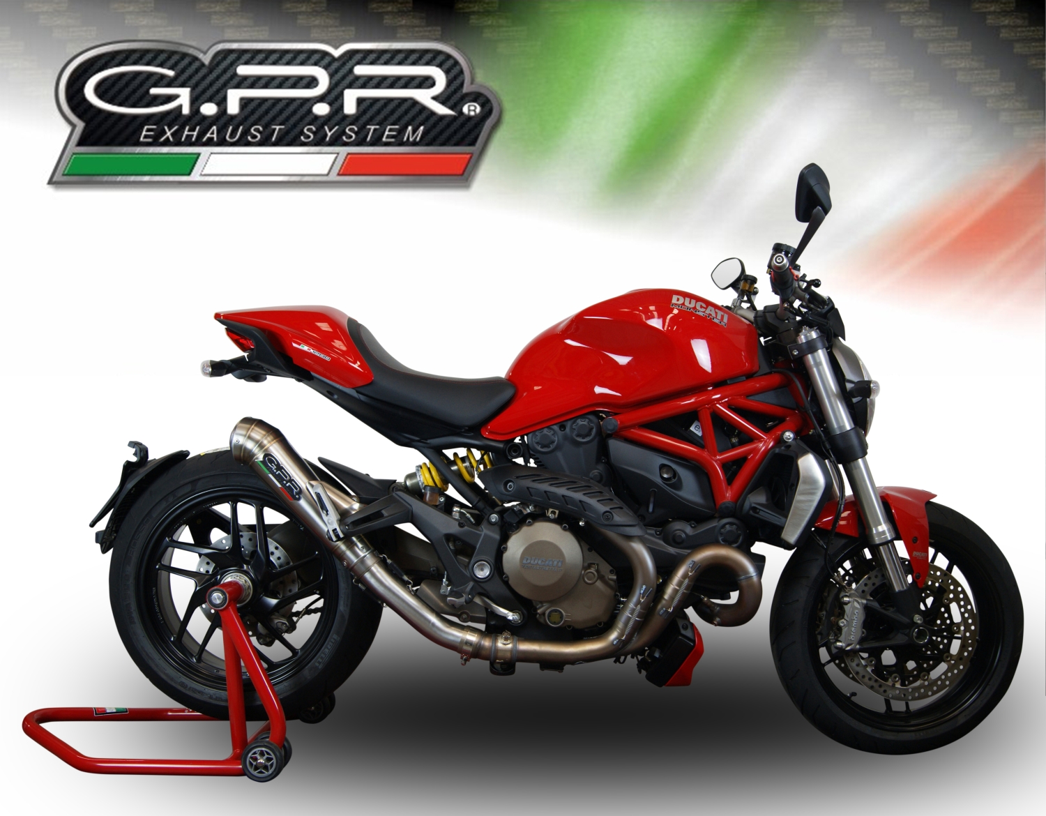 Exhaust compatible with Ducati Monster 1200 1200S 1200R 2014-2016, Powercone Evo, Slip-on exhaust including removable db killer and link pipe, not EPA-compliant 