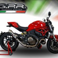 Exhaust compatible with Ducati Monster 1200 1200S 1200R 2014-2016, Powercone Evo, Slip-on exhaust including removable db killer and link pipe, not EPA-compliant 