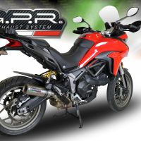 Exhaust compatible with Ducati Multistrada 950 V2 S 2021-2024, M3 Titanium Natural, Slip-on exhaust including removable db killer and link pipe, EPA-compliant 